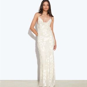 Rat and Boa Elegant White Satin Dress